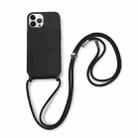 For iPhone 13 Pro Max Crossbody Lanyard Elastic Silicone Phone Case (Black) - 1