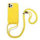 For iPhone 13 Pro Max Crossbody Lanyard Elastic Silicone Phone Case (Yellow) - 1