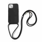 For iPhone 13 mini Crossbody Lanyard Elastic Silicone Phone Case (Black) - 1