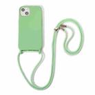 For iPhone 13 mini Crossbody Lanyard Elastic Silicone Phone Case (Matcha Green) - 1