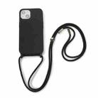 For iPhone 12 Pro Max Crossbody Lanyard Elastic Silicone Phone Case(Black) - 1