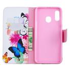 Colored Drawing Pattern Horizontal Flip Leather Case for Samsung Galaxy A20&A30,with Holder & Card Slots & Wallet(Two Butterflies) - 1