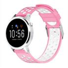 For Fossil Gen 5 Carlyle /Julianna /Garrett /Carlyle HR Dual Color Silicone Watch Band(Pink) - 1