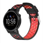 For Fossil Gen 5 Carlyle /Julianna /Garrett /Carlyle HR Dual Color Silicone Watch Band(Black Red) - 1