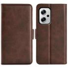 For Xiaomi Redmi Note 11T Pro / Note 11T Pro+ Dual-side Magnetic Buckle Flip Leather Phone Case(Brown) - 1