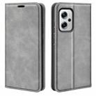 For Xiaomi Redmi Note 11T Pro / Note 11T Pro+ Retro-skin  Magnetic Suction Leather Phone Case(Grey) - 1