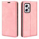 For Xiaomi Redmi Note 11T Pro / Note 11T Pro+ Retro-skin  Magnetic Suction Leather Phone Case(Pink) - 1