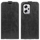 For Xiaomi Redmi Note 11T Pro / Note 11T Pro+ R64 Texture Vertical Flip Leather Phone Case(Black) - 1