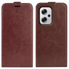 For Xiaomi Redmi Note 11T Pro / Note 11T Pro+ R64 Texture Vertical Flip Leather Phone Case(Brown) - 1