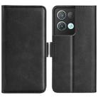 For OPPO Reno8 Pro Dual-side Magnetic Buckle Horizontal Flip Leather Phone Case(Black) - 1