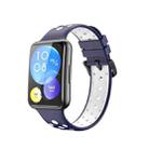 For Huawei Watch Fit 2 Two-Color Perforated Silicone Watch Band(Blue+White) - 1