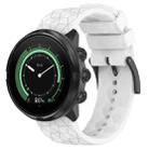 For Suunto 9 Baro 24mm Football Pattern Silicone Solid Color Watch Band(White) - 1