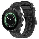 For Suunto 9 Baro 24mm Football Pattern Silicone Solid Color Watch Band(Black) - 1
