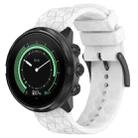 For Suunto Spartan Sport 24mm Football Pattern Silicone Solid Color Watch Band(White) - 1