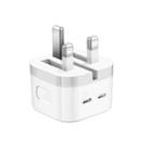 PD 35W Dual USB-C / Type-C Ports Charger for iPhone / iPad Series, UK Plug - 1