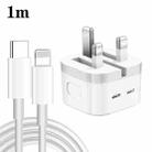 PD 35W Dual USB-C / Type-C Ports Charger with 1m Type-C to 8 Pin Data Cable, UK Plug - 1