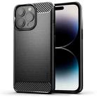 For iPhone 14 Pro MOFI Gentleness Brushed Texture Carbon Fiber TPU Phone Case (Black) - 1