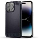 For iPhone 14 Pro MOFI Gentleness Brushed Texture Carbon Fiber TPU Phone Case (Blue) - 1