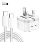 PD 35W Dual USB-C / Type-C Ports Charger with 1m Type-C to Type-C Data Cable, UK Plug - 1