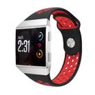 For Fitbit Ionic Breathable Two-tone Silicone Watch Band(Black Red) - 1