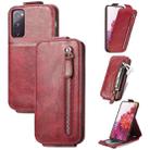 For Samsung Galaxy S20 FE 5G / S20 Lite 4G Zipper Wallet Vertical Flip Leather Phone Case(Red) - 1