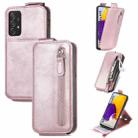 For Samsung Galaxy A72 5G / 4G Zipper Wallet Vertical Flip Leather Phone Case(Pink) - 1