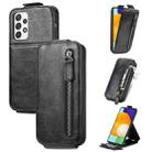 For Samsung Galaxy A52 5G / 4G Zipper Wallet Vertical Flip Leather Phone Case(Black) - 1