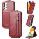 For Samsung Galaxy A52 5G / 4G Zipper Wallet Vertical Flip Leather Phone Case(Red) - 1