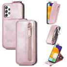 For Samsung Galaxy A52 5G / 4G Zipper Wallet Vertical Flip Leather Phone Case(Pink) - 1