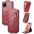 For Samsung Galaxy A42 5G Zipper Wallet Vertical Flip Leather Phone Case(Red) - 1