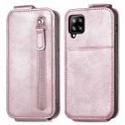 For Samsung Galaxy A42 5G Zipper Wallet Vertical Flip Leather Phone Case(Pink) - 2