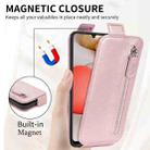For Samsung Galaxy A42 5G Zipper Wallet Vertical Flip Leather Phone Case(Pink) - 5
