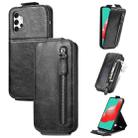 For Samsung Galaxy A32 5G Zipper Wallet Vertical Flip Leather Phone Case(Black) - 1
