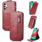 For Samsung Galaxy A32 5G Zipper Wallet Vertical Flip Leather Phone Case(Red) - 1