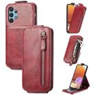 For Samsung Galaxy A32 4G Zipper Wallet Vertical Flip Leather Phone Case(Red) - 1