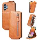 For Samsung Galaxy A32 4G Zipper Wallet Vertical Flip Leather Phone Case(Brown) - 1