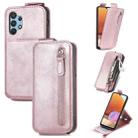 For Samsung Galaxy A32 4G Zipper Wallet Vertical Flip Leather Phone Case(Pink) - 1