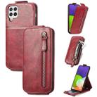 For Samsung Galaxy A22 4G Zipper Wallet Vertical Flip Leather Phone Case(Red) - 1