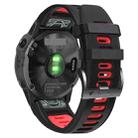 For Garmin Tactix 7 Pro 26mm Silicone Sports Two-Color Watch Band(Black+Red) - 1
