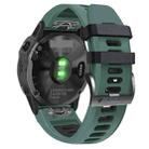 For Garmin Tactix 7 Pro 26mm Silicone Sports Two-Color Watch Band(Amy Green+Black) - 1