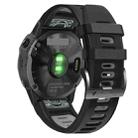 For Garmin Fenix 6X 26mm Silicone Sports Two-Color Watch Band(Black+Grey) - 1