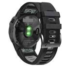 For Garmin Fenix 7 22mm Silicone Sports Two-Color Watch Band(Black+Grey) - 1