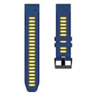 For Garmin Instinct 2 22mm Silicone Sports Two-Color Watch Band(Midnight Blue+Yellow) - 2