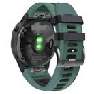 For Garmin Fenix 6 Pro 22mm Silicone Sports Two-Color Watch Band(Amygreen+Black) - 1