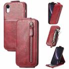 For iPhone XR Zipper Wallet Vertical Flip Leather Phone Case(Red) - 1