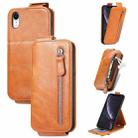 For iPhone XR Zipper Wallet Vertical Flip Leather Phone Case(Brown) - 1