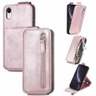 For iPhone XR Zipper Wallet Vertical Flip Leather Phone Case(Pink) - 1