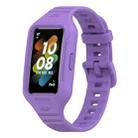 For Huawei Band 7 Solid Color Silicone Integrated Watch Band(Purple) - 1