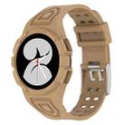 For Samsung Galaxy Watch 44MM Silicone Integrated Watch Band(Coffee Color) - 1