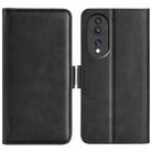 For Honor 70 Dual-side Magnetic Buckle Flip Leather Phone Case(Black) - 1